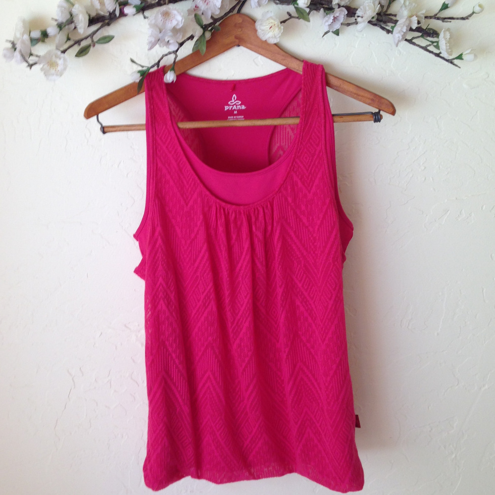 PrAna Pink Workout Tank Top.